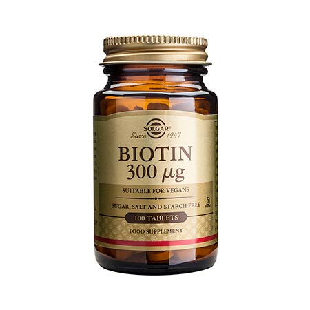 SOLGAR BIOTIN 300μg tabs 100s