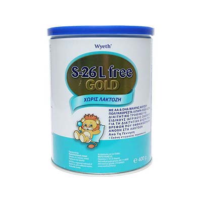 S26 Lactose Free Gold Γάλα από τη Γέννηση για Βρέφη με Δυσανεξία στη Λακτόζη, 400gr