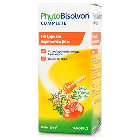PhytoBisolvon Complete σιρόπι για Ξηρό & Παραγωγικό Βήχα 180gr