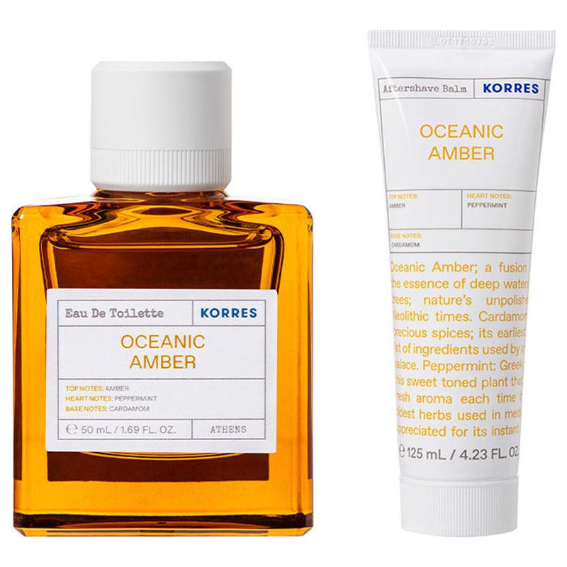 Korres PROMO Oceanic Amber Eau De Toilette Ανδρικό Άρωμα 50ml - Aftershave Balm Oceanic Amber Γαλάκτωμα για Μετά το Ξύρισμα 125ml