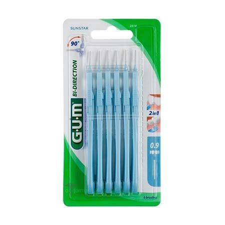 GUM Bi Direction Μεσοδόντια Βουρτσάκια 0,9mm - 6τμχ