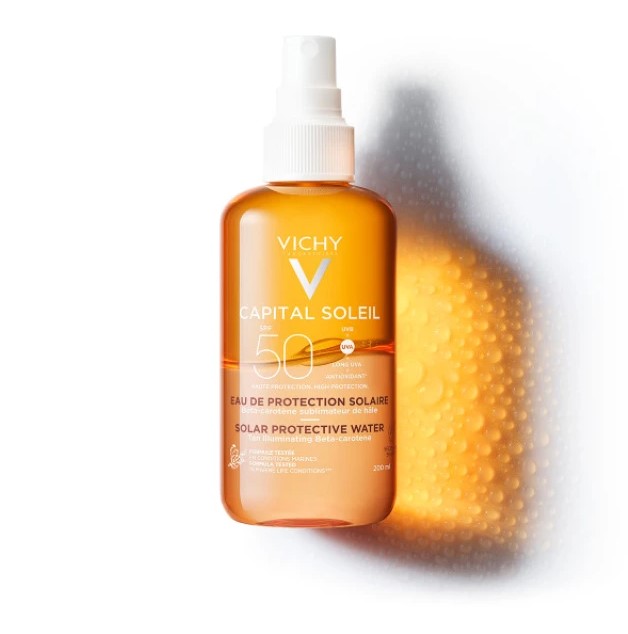 Vichy Capital Soleil Αντηλιακό Νερό Water Spray SPF50 - Για Λαμπερό Μαύρισμα 200ml