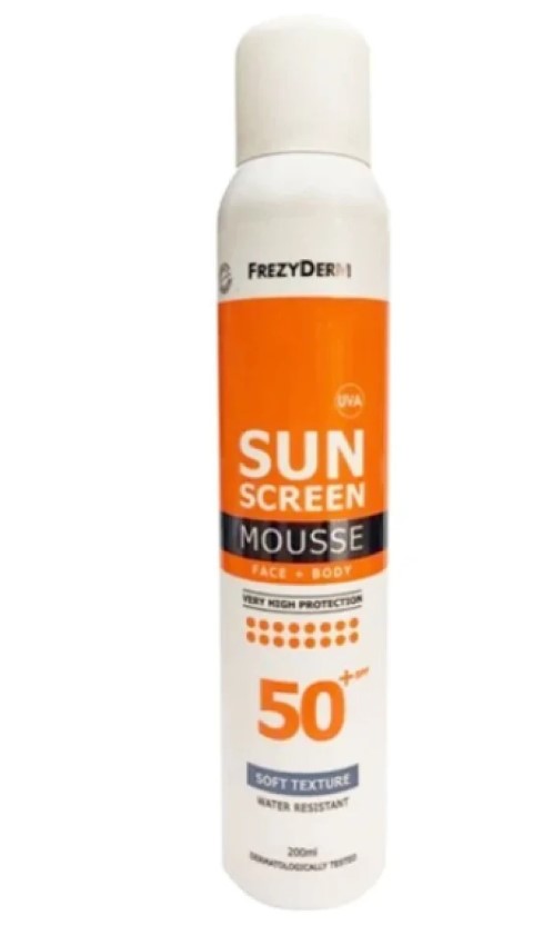 Frezyderm Sun Screen SPF50+ Αντηλιακό Mousse Προσώπου & Σώματος 200ml