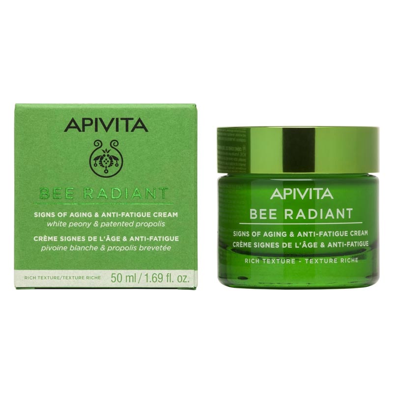 APIVITA Bee Radiant Κρέμα για Σημάδια Γήρανσης & Ξεκούραστη Όψη Πλούσιας Υφής - 50ml