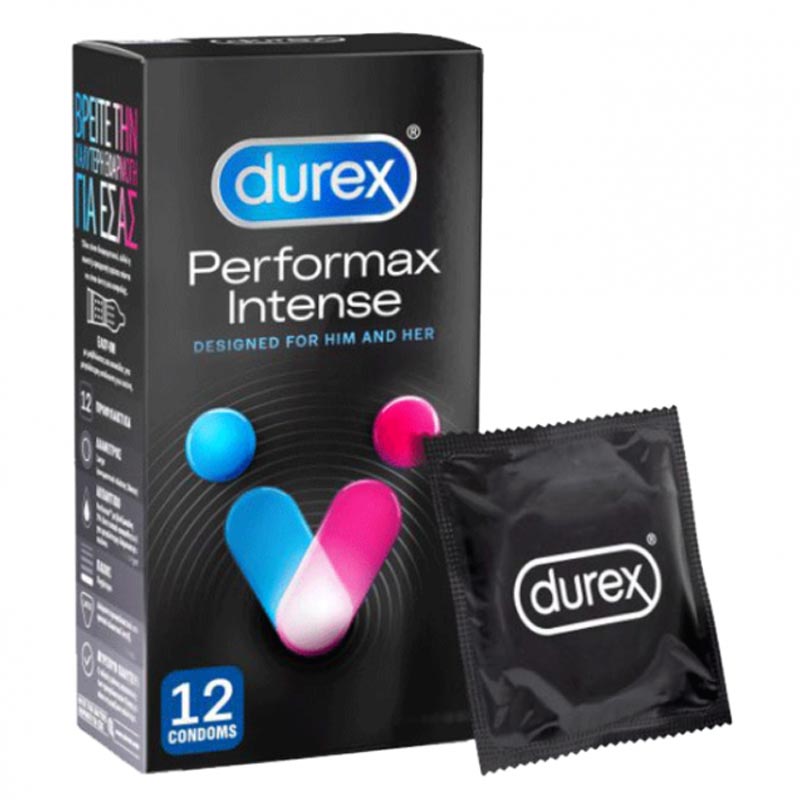 DUREX Perfomax Intense Προφυλακτικά Με Κουκκίδες, Ραβδώσεις και Επιβραδυντικό Τζελ 12τεμ
