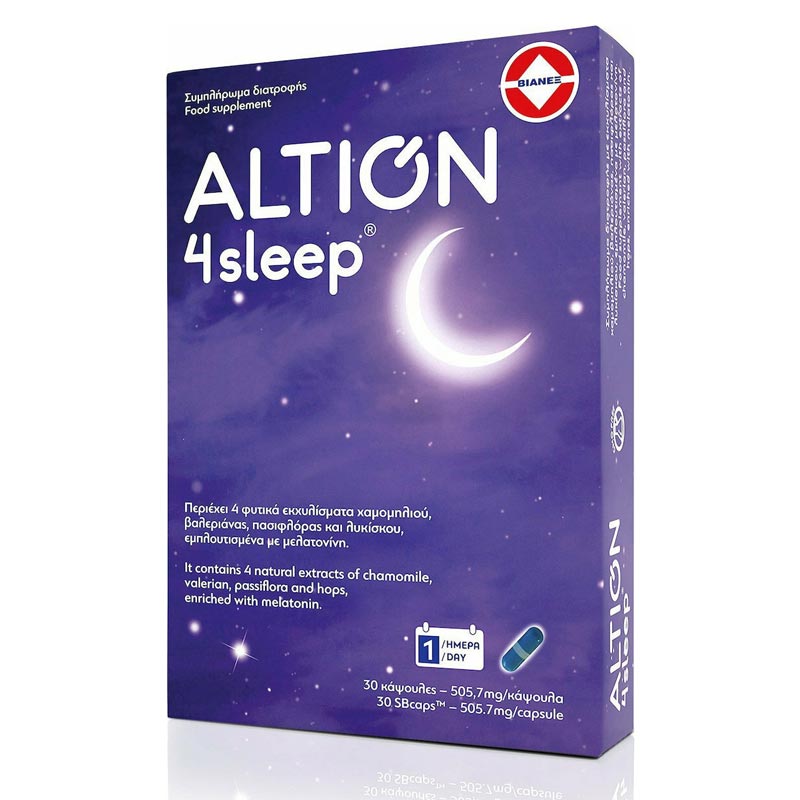 ​Altion 4Sleep Συμπλήρωμα Διατροφής Για Βελτίωση Της Ποιότητας Του Ύπνου​​ 30 κάψουλες​
