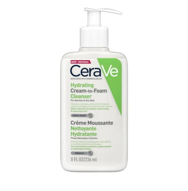 CeraVe Hydrating Cream To Foam Cleanser For Normal To Dry Skin 236ml