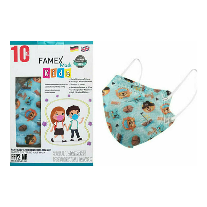 Famex Kids Mask FFP2 NR Pirates 10τμχ - Παιδική Μάσκα Υψηλής Προστασίας Πειρατές