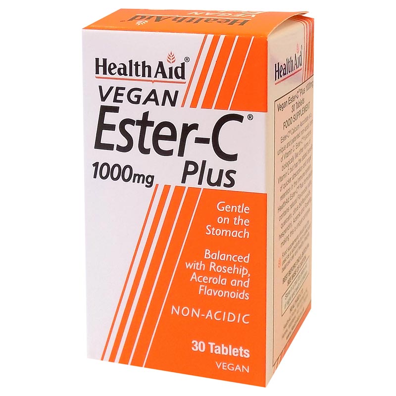 Health Aid Ester C Συμπλήρωμα Διατροφής για Άμεση Απορρόφηση & Ενεργοποίηση της Βιταμίνης C 1000mg 30 Ταμπλέτες