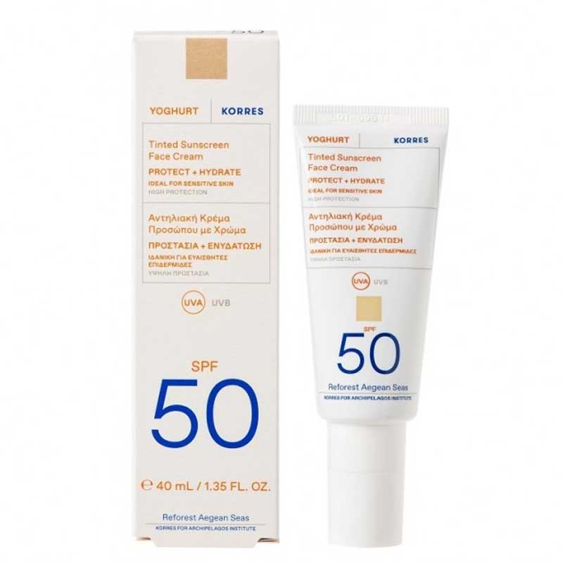 Korres Tinted Sunscreen SPF50 Αντηλιακή Κρέμα Προσώπου με Χρώμα 40ml.