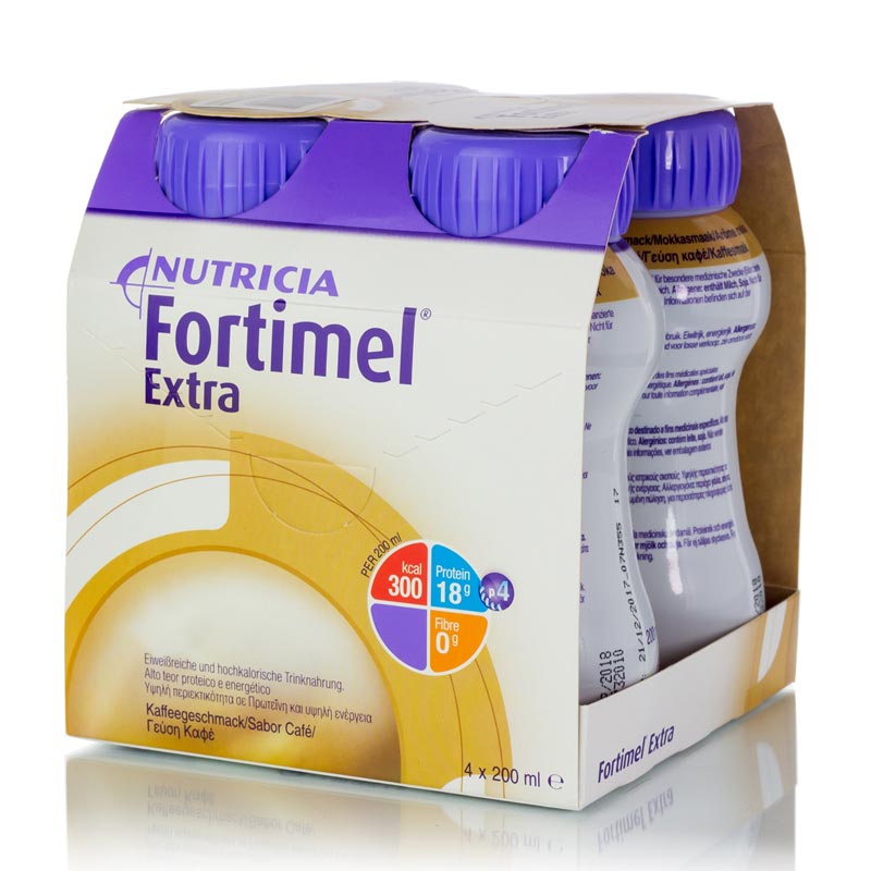 Nutricia Fortimel Extra Υπερπρωτεϊνικό Ρόφημα με γεύση καφέ 4 x 200ml
