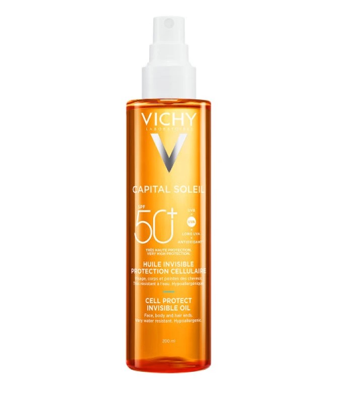 Vichy Capital Soleil Oil SPF50+ Αόρατο Λάδι Cell Protect Πολύ Υψηλής Προστασίας 200ml