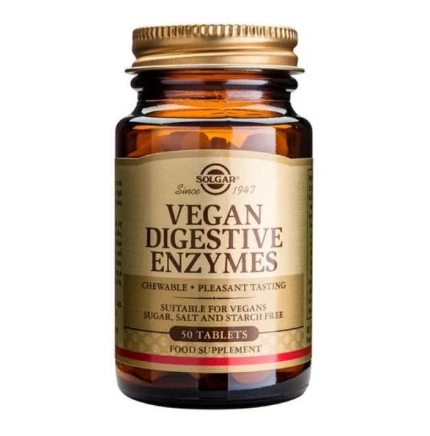 Solgar Vegan Digestive Enzymes Φούσκωμα - Δυσπεψία 50 Tablets