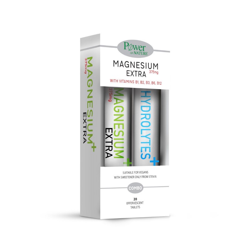 Power Of Nature Magnesium Extra 375mg Stevia 20 αναβράζοντα δισκία & Hydrolytes Stevia 20 αναβράζοντα δισκία