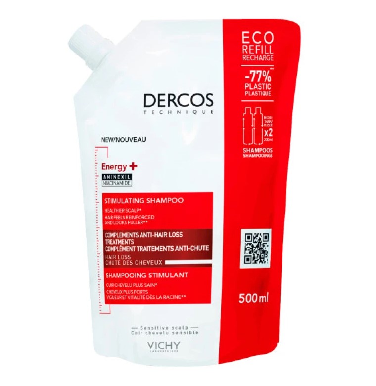 Vichy Dercos Energy+ Refill Δυναμωτικό Σαμπουάν Κατά της Τριχόπτωσης, με Aminexil & Νιασιναμίδη 500ml