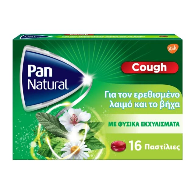 Pan Natural Cough Παστίλιες για τον Ερεθισμένο Λαιμό και το Βήχα 16τμχ