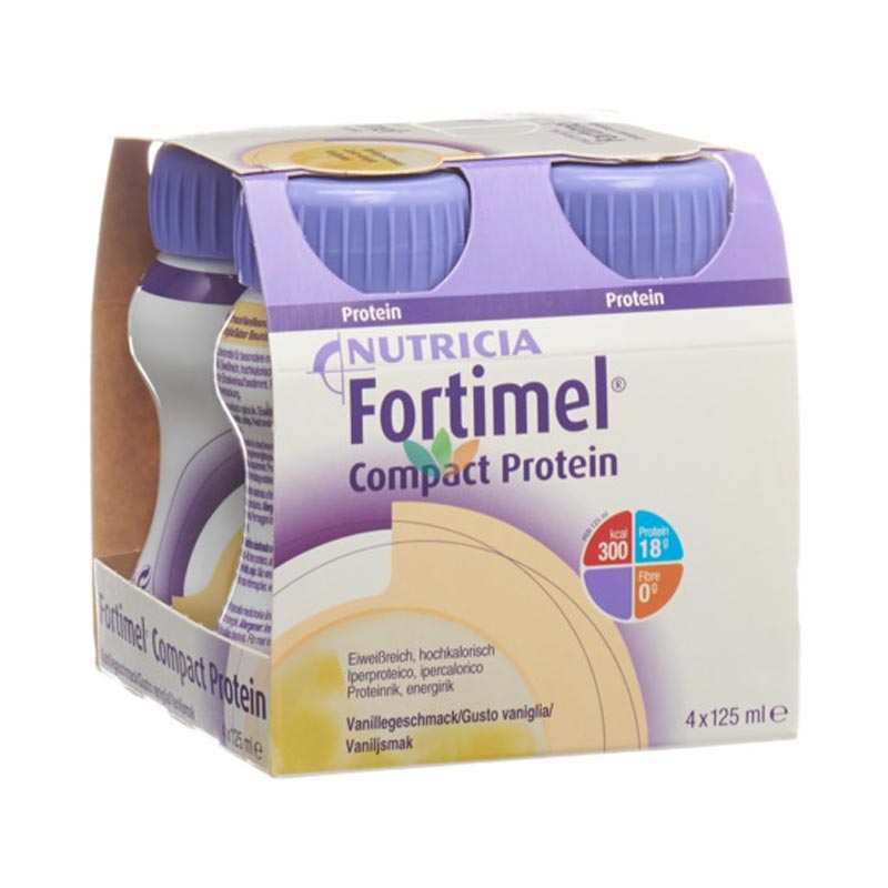 Nutricia Nutricia Fortimel Compact Πρωτεϊνούχο Συμπλήρωμα Διατροφής Με Γεύση Βανίλια, 4x125ml