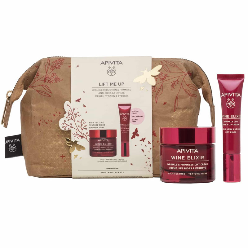 Apivita Promo Lift Me Up Wine Elixir Rich Texture Cream 50ml & Eye & Lip Cream 15ml