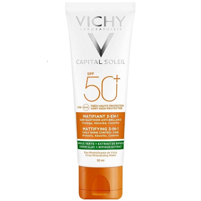 Vichy Capital Soleil Mattifying 3 in 1 Daily Shine Control Care SPF50+ Αντηλιακή Προσώπου 50ml