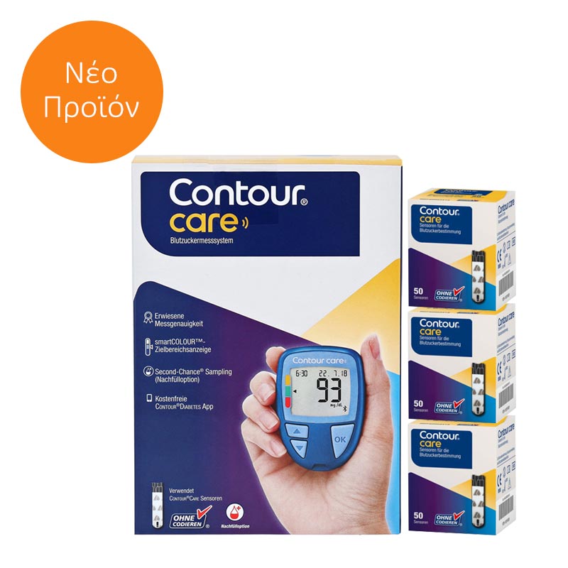 ASCENSIA Νέο PROMO Contour Care Συσκευή Παρακολούθησης Γλυκόζης Αίματος  + Ταινίες Μέτρησης Ζαχάρου 3x50τεμ.