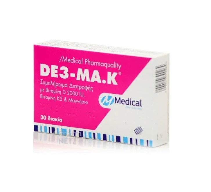 Medical Pharmaquality De3-ma.k 9375mg Συμπλήρωμα για την Υγεία των Οστών 30 ταμπλέτες