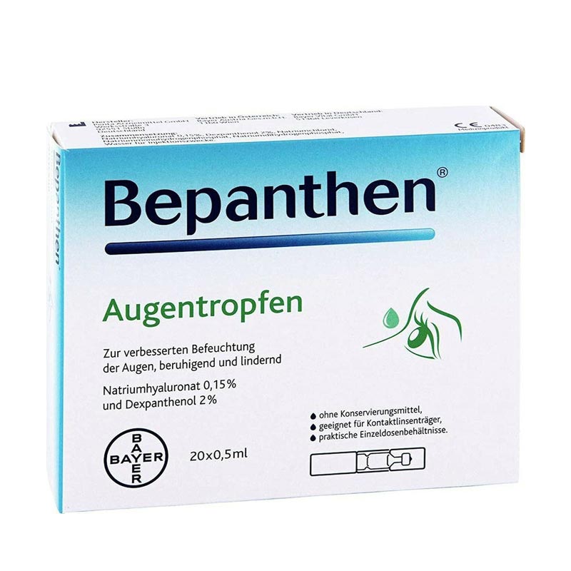 Bepanthene Eye Drops Monodoses Οφθαλμικές Σταγόνες Με Υαλουρονικό Νάτριο 20x0.5ml