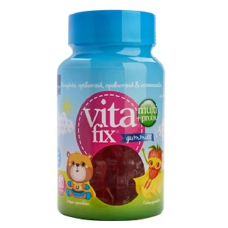 Intermed Vitafix Multiprobio Gummies Με Γεύση Φράουλα Από 4 Ετών 60 τεμάχια Σε Βαζάκι