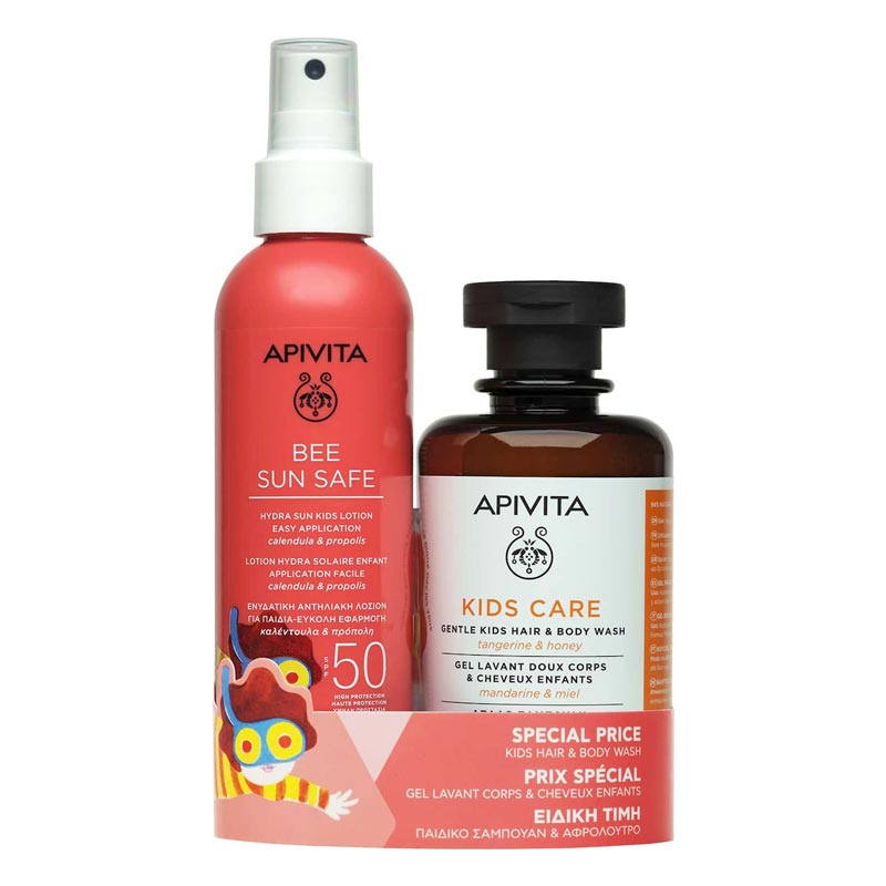 Apivita Promo Bee Sun Safe Lotion SPF 50 Παιδική Αντιηλιακή Λοσιόν 200ml & Kids Hair & Body Wash Παιδικό Σαμπουάν Αφρόλουτρο 250ml