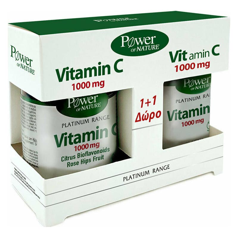 Power of Nature Classics Platinum Range Vitamin C 1000mg 30caps & Δώρο Vitamin C 1000mg 20caps