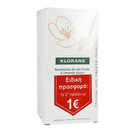 Klorane Cold Wax Small Strips Sweet Almond 2x6τεμ.