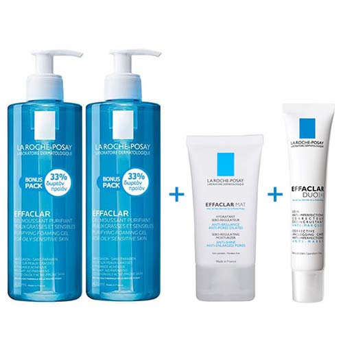 ULTIMATE PROMO SET La Roche Posay Effaclar: Gel 2x400ml + Mat 40ml +  Duo[+] 40ml