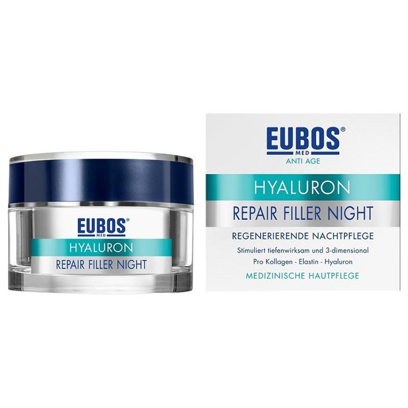 Eubos Hyaluron Repair Filler Night Creme, Πολυενεργή Αντιρυτιδική Κρέμα Νυκτός 50ml