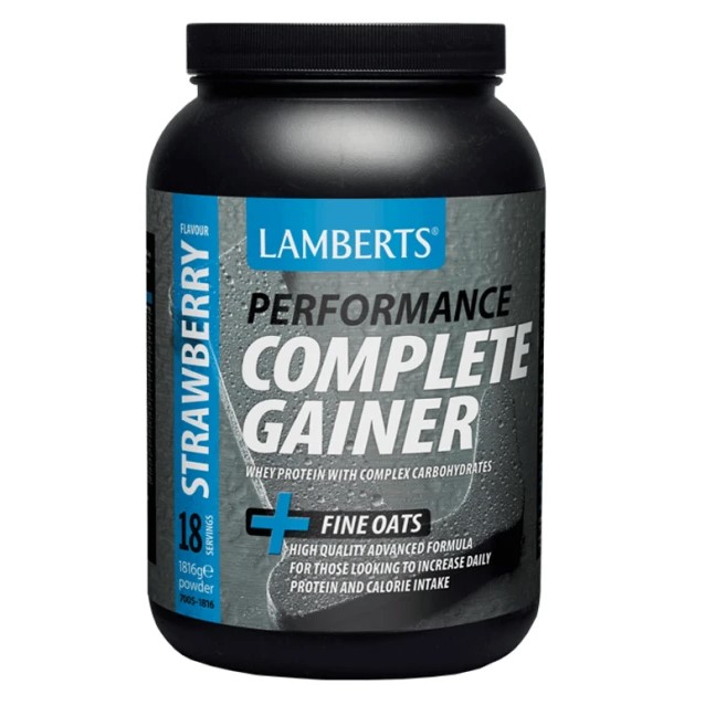 Lamberts Performance Complete Gainer Whey Protein Fine Oats, 1816g-γεύση Φράουλα