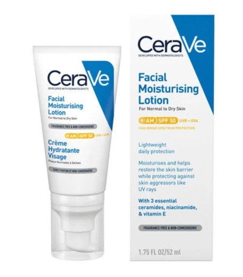 CeraVe AM Facial Moisturising Lotion SPF50, 52ml