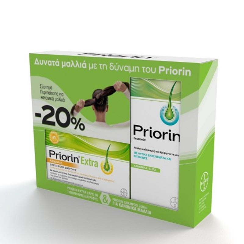 Priorin Extra 60 κάψουλες & Σαμπουάν Priorin για Κανονικά/Ξηρά Μαλλιά 200ml