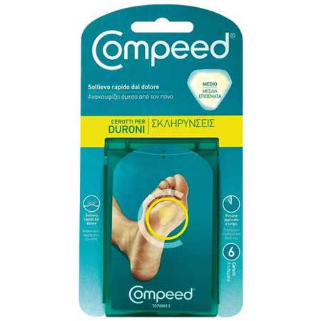 Compeed Callouses Medium Μεσαία Επιθέματα Για Σκληρύνσεις 6 Τεμ.