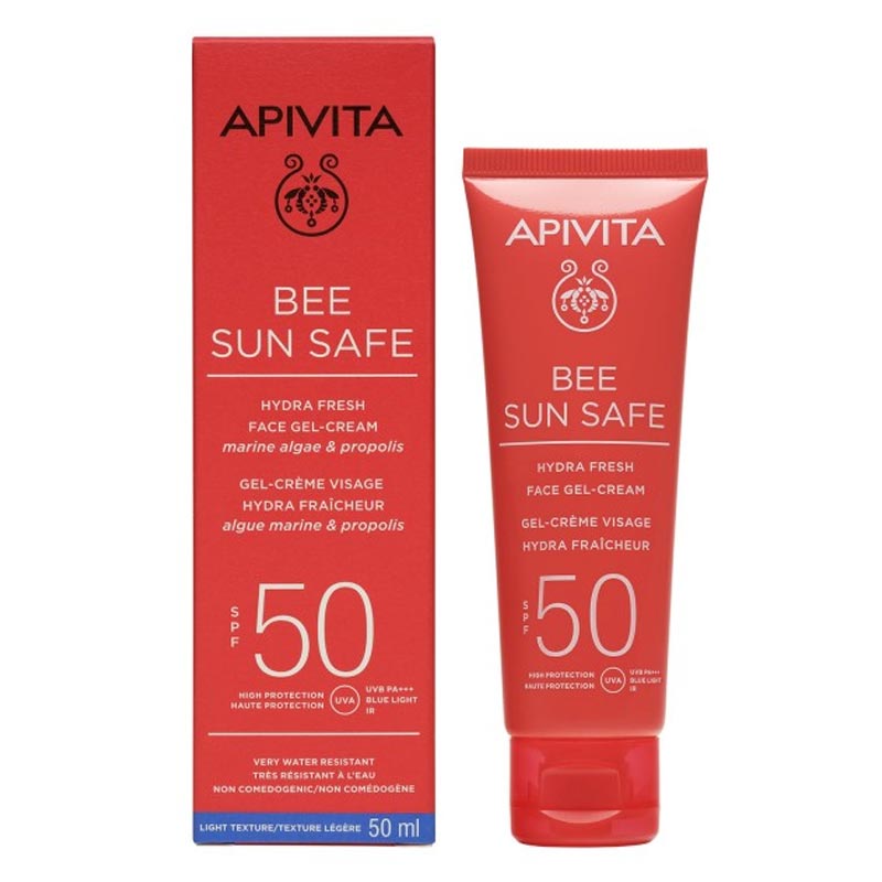 Apivita Bee Sun Safe Hydra Fresh Face SPF50 Ενυδατική Αντηλιακή Κρέμα Gel Προσώπου Ελαφριάς Υφής, 50ml