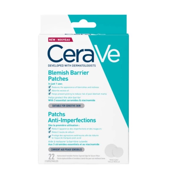 CeraVe Blemish Barrier Patches, Αυτοκόλλητα Επιθέματα Κατά Των Ατελειών, 22 τεμάχια