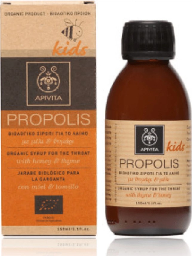 Apivita Propolis Παιδικό Βιολογικό Σιρόπι για το Λαιμό με Μέλι - Θυμάρι 150ml