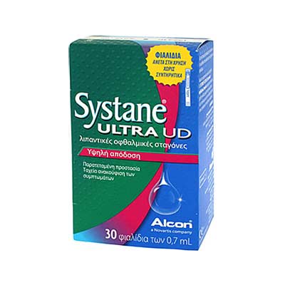 Systane Ultra UD 30 x 0.7 ml -Μπορεί να χρησιμοποιηθεί εως και 6 μήνες μετά το άνοιγμα-