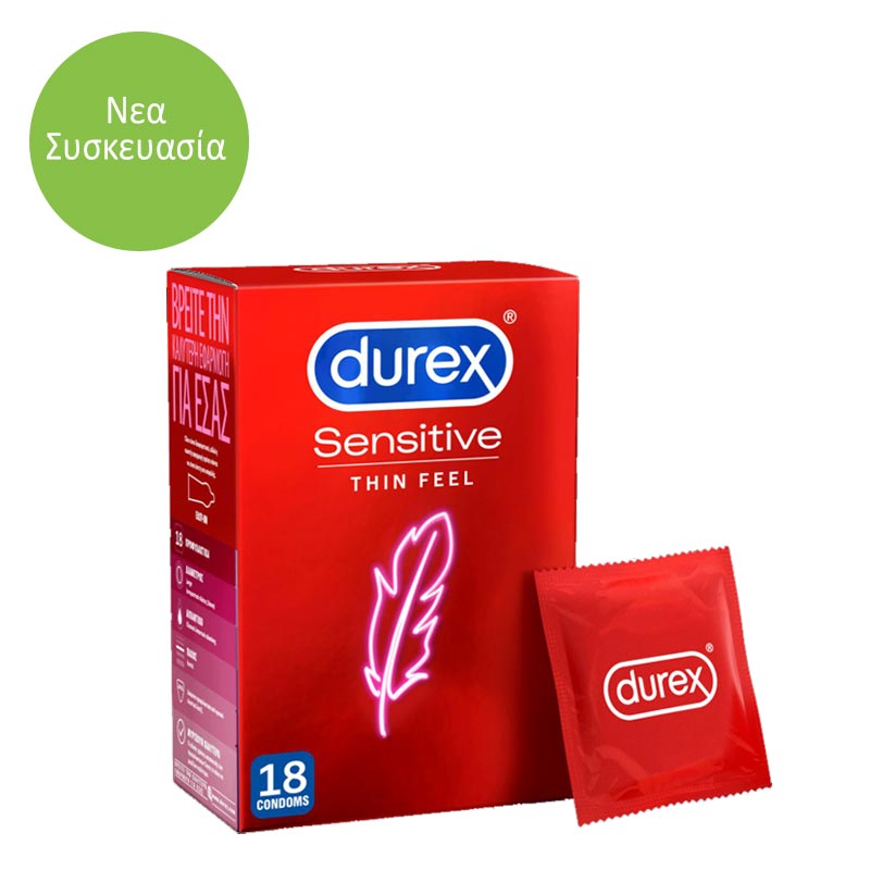 Durex Sensitive Λεπτά Προφυλακτικά 18 τμχ