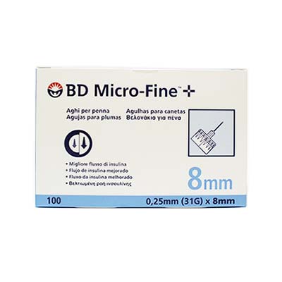 BD Micro-Fine Αποστειρωμένες βελόνες ινσουλίνης 8mm x 0.25mm (31G) 100τμχ