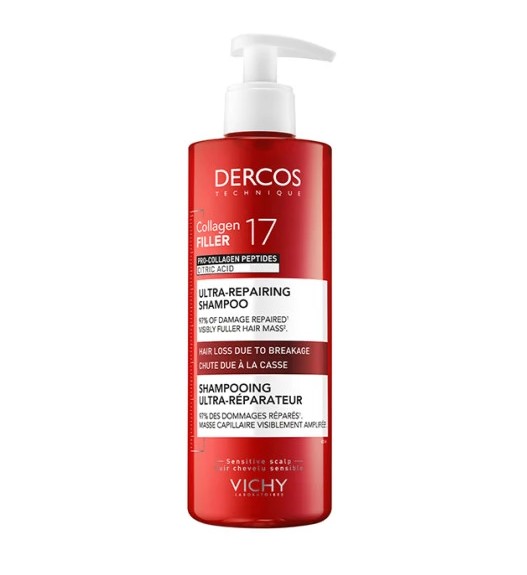 Vichy Dercos Collagen Filler 17 Ultra-Repairing Shampoo 390ml