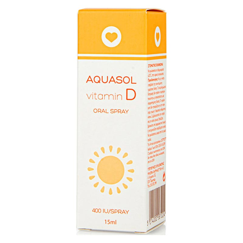 Olvos Aquasol Vitamin D 400iu Oral Spray Συμπλήρωμα Διατροφής με Γεύση Φράουλα 15ml