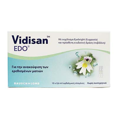 Bausch & Lomb Vidisan EDO Οφθαλμικές Σταγόνες 10 αμπούλες διαλύματος x 0.6ml (Μονοδόσεις)