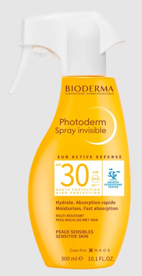 Bioderma Photoderm Spray Invisible SPF30, Eνυδατικό Αντηλιακό Σπρέι Yψηλής Προστασίας Για Πρόσωπο & Σώμα 300ml