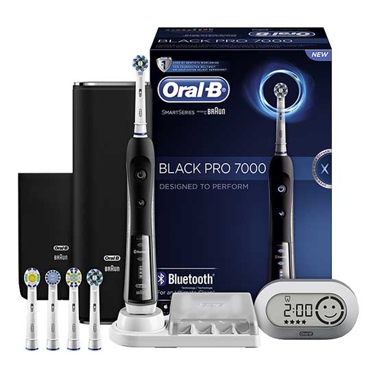 Oral-B Black Pro 7000 Ηλεκτρική Οδοντόβουρτσα Προηγμένης Τεχνολογίας με σύνδεση Bluetooth
