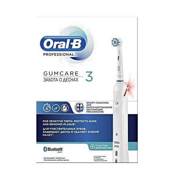 Oral-B Professional Gumcare 3 Ηλεκτρική Οδοντόβουρτσα για Ευαίσθητα Ούλα & Θήκη Ταξιδίου, 1 τμχ