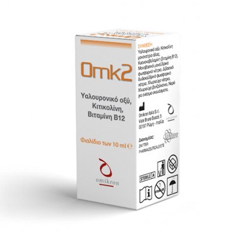 Zwitter Omk2 10ml - Ενυδατικές Οθφαλμικές Σταγόνες Με Υαλουρονικό Οξύ, Κιτικολίνη & Βιταμίνη Β12