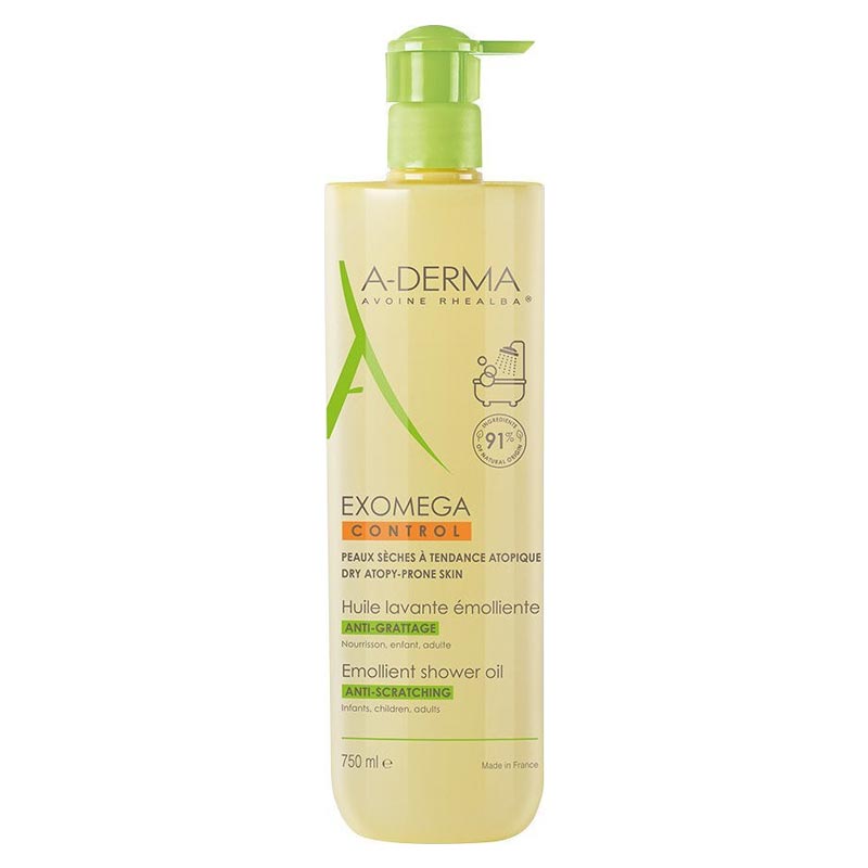 A-Derma Exomega Control Emollient Shower Oil Anti-Scratching 750ml - Μαλακτικό Έλαιου Καθαρισμού